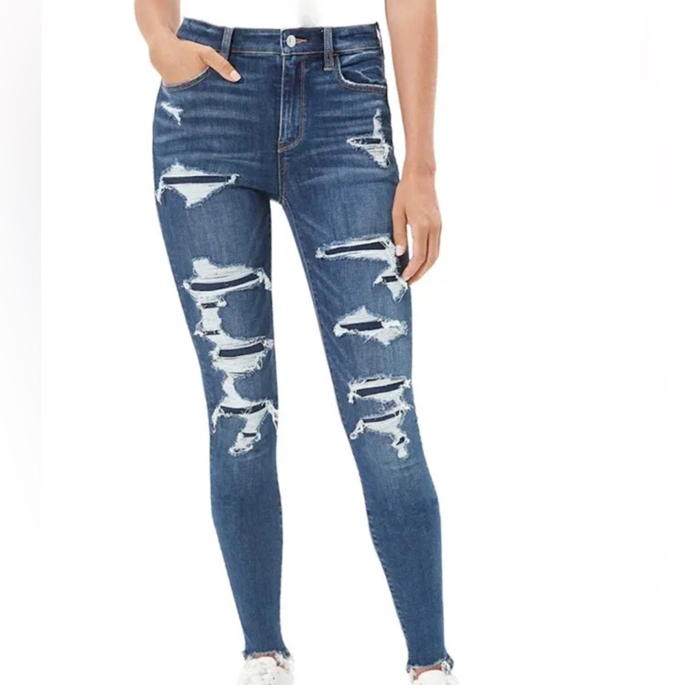 American Eagle high rise distressed jeggings